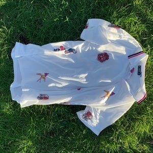 Short-Sleeve Fun Printed White Shirt